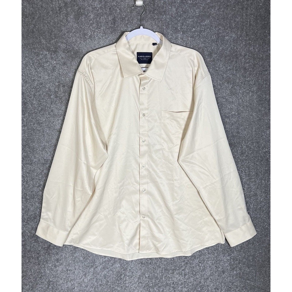 Alimens & Gentle Flex Luxury Style Button Up Dress Shirt Mens Size 2XL Pocket